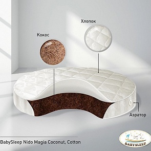 Детский матрас BabySleep - Nido Magia Coconut Cotton (Babysleep, 00-0014705 _125 х 75)
